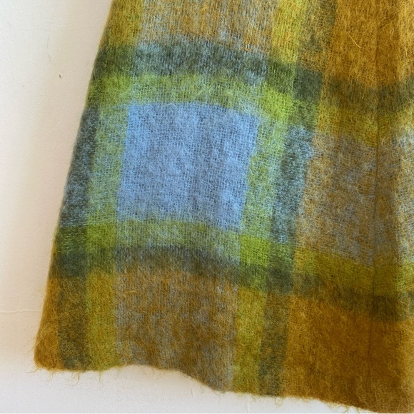 Vintage Mohair Maxi Skirt Woven Wool Mills Brothers Halifax 1960s 1970s Plaid - Picture 3 of 8